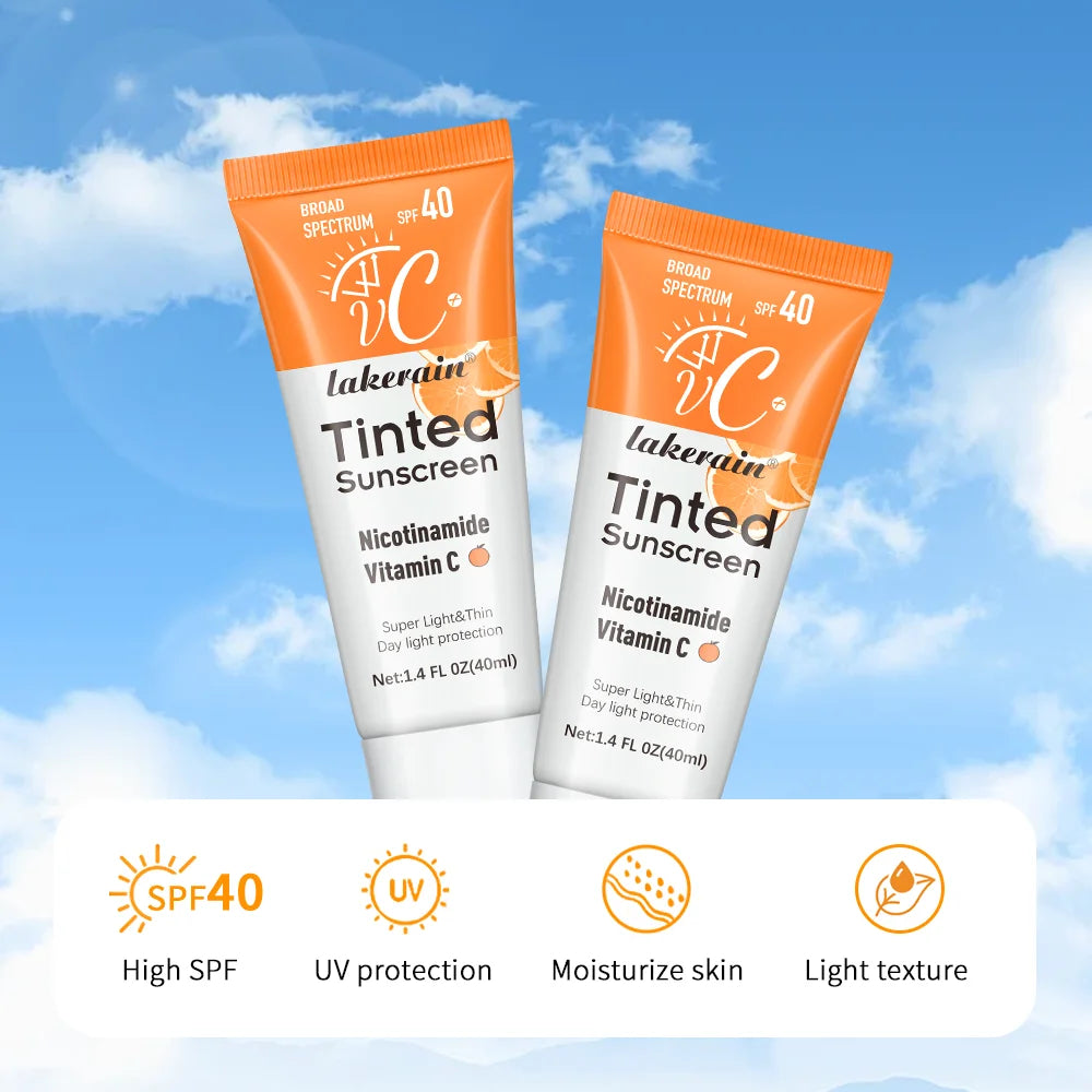 Facial Body Sun Cream SPF40+UV Sun Cream Skin Protective Cream Light Coverage UV Protection Foundation Cream Makeup Oasis Select 2pcs