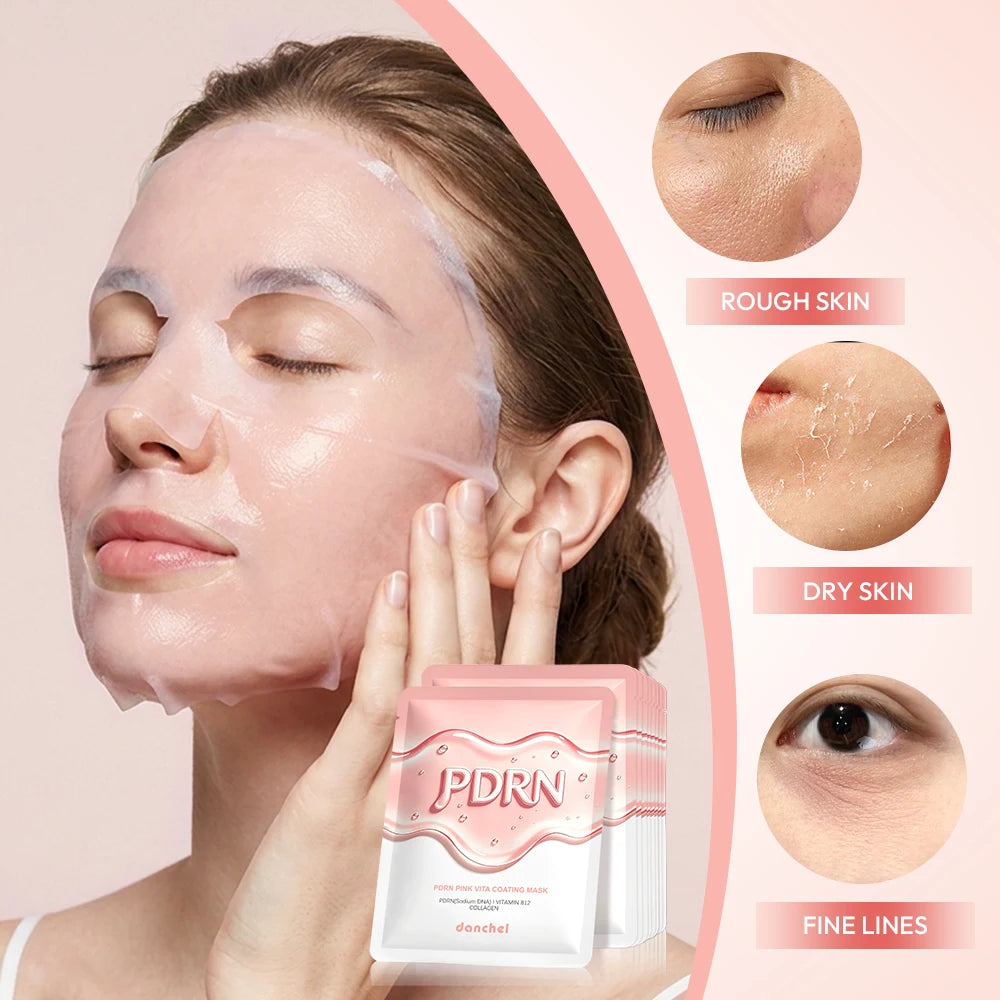 Salmon DNA PDRN Pink Vitamin Facial Mask Korean Glass Skin Hydrating Firming Balancing Sheet Mask Nourish Repair Daily Skin Care Oasis Select