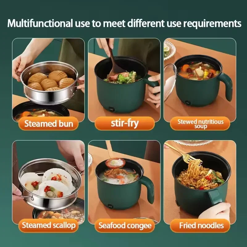 1.5L Mini Home Cooking Pot Multifunctional Rice Cooker Non Stick Pan Safety Material Potable Stockpot Utility Electrice Oasis Select