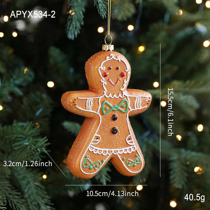 Gingerbread Man Christmas Tree Hanging Ornament Plastic Cute Holiday Pendant For Kids And Adults Home Table Mantel Party Decor Oasis Select Gingerbread A