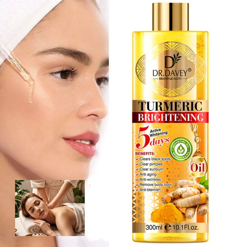DR.DAVEY 300ml Turmeric Body Oil – Moisturizer for Face & Body