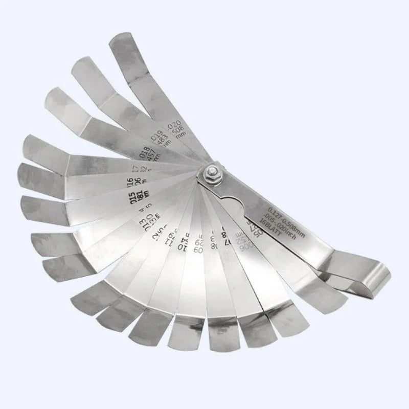 JUSTINLAU 16blade 0.127-1MM Plug Gauge Metric Gap Filing Measuring Tool Used for Engine Valve Adjustment Plug Gauge Valve Gasket Oasis Select