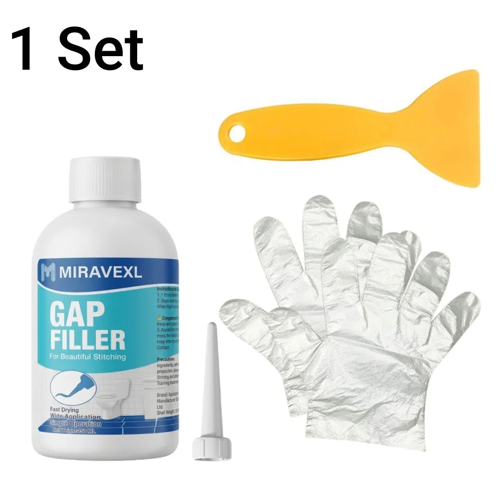 White Tile Grout Repair Kit Fast Drying Shower Filler Waterproof Wall Floor Joint Sealer Bathroom Kitchen Gap Restorer Hand Tool Oasis Select 1set