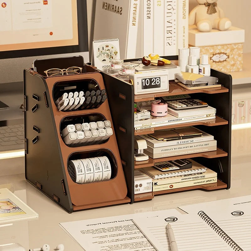 Desktop storage box, office desk file and stationery storage rack, cosmetics and skincare products storage cabinet Oasis Select