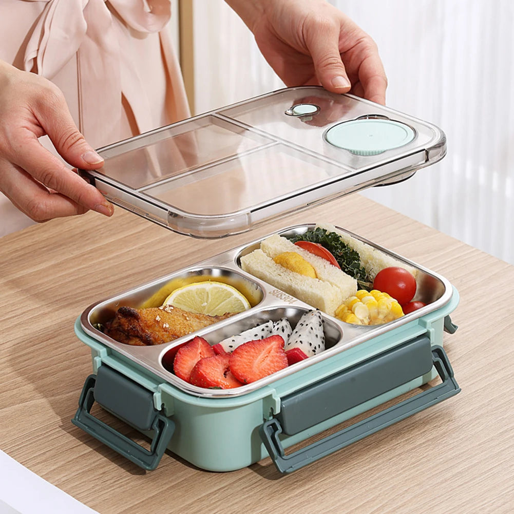 3-Compartment Insulated Stainless Steel Bento Lunch Box
