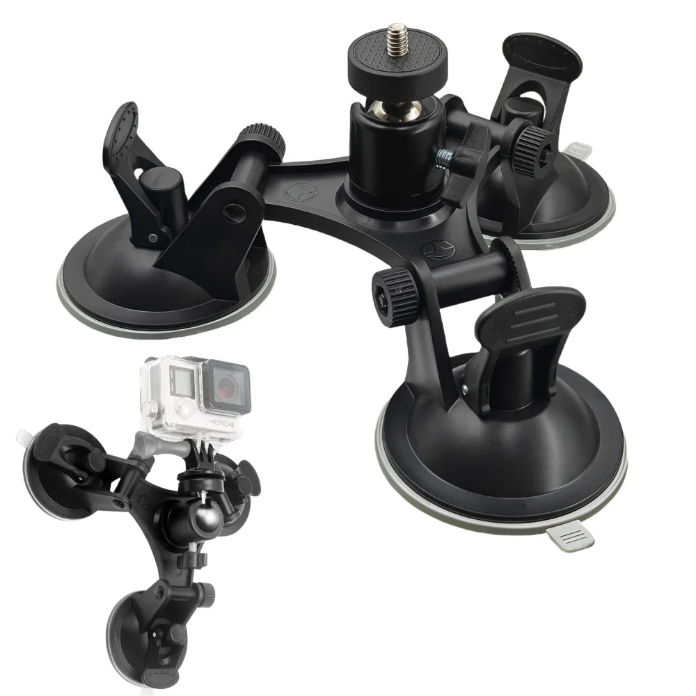 Triangle Suction Cup Camera Mount for GoPro, Insta360 & DJI