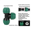 5pcs 20/25/32mm PE Tube Tap Water Splitter Plastic Quick Valve Connector Garden Agriculture Irrigation Water Pipe Fittings Oasis Select 20mm B 5pcs