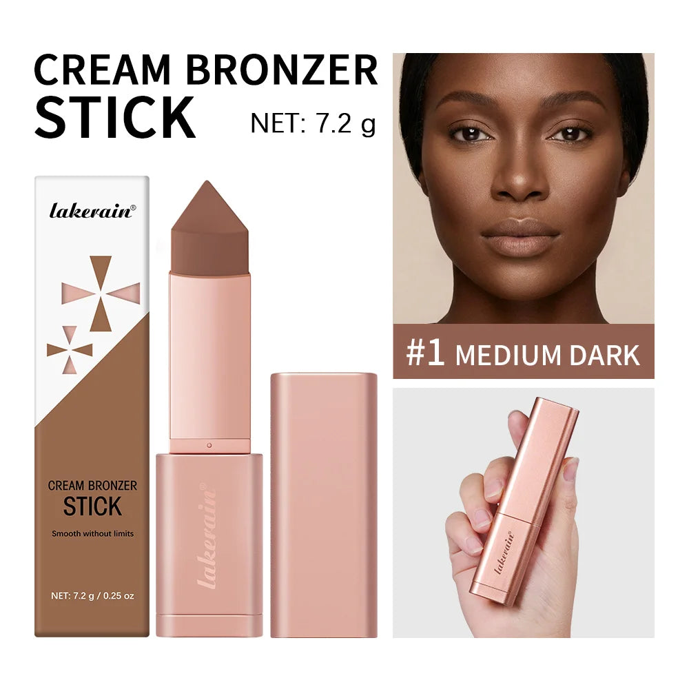 3D Bronzer Contour Stick Face Makeup Lasting Smooth Contour Bronzing & Contouring 2 IN 1 Creamy Bronze Stick Cosmetics 5 Colors Oasis Select 01