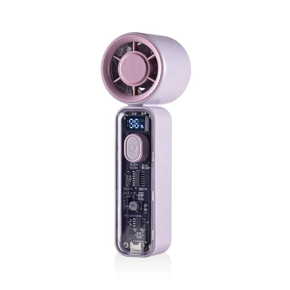 Digital Display Refrigeration Electric Fan High Wind Speed Quiet Operation Personal Cooling Fan Ice Cool Function Portable Oasis Select Purple Regular Style