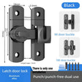 Non Perforated Door Buckle Bathroom Sliding Door Lock Buckle Furniture Buckle Pin Lock Aluminum Alloy Lock Buckle Oasis Select Black one pack