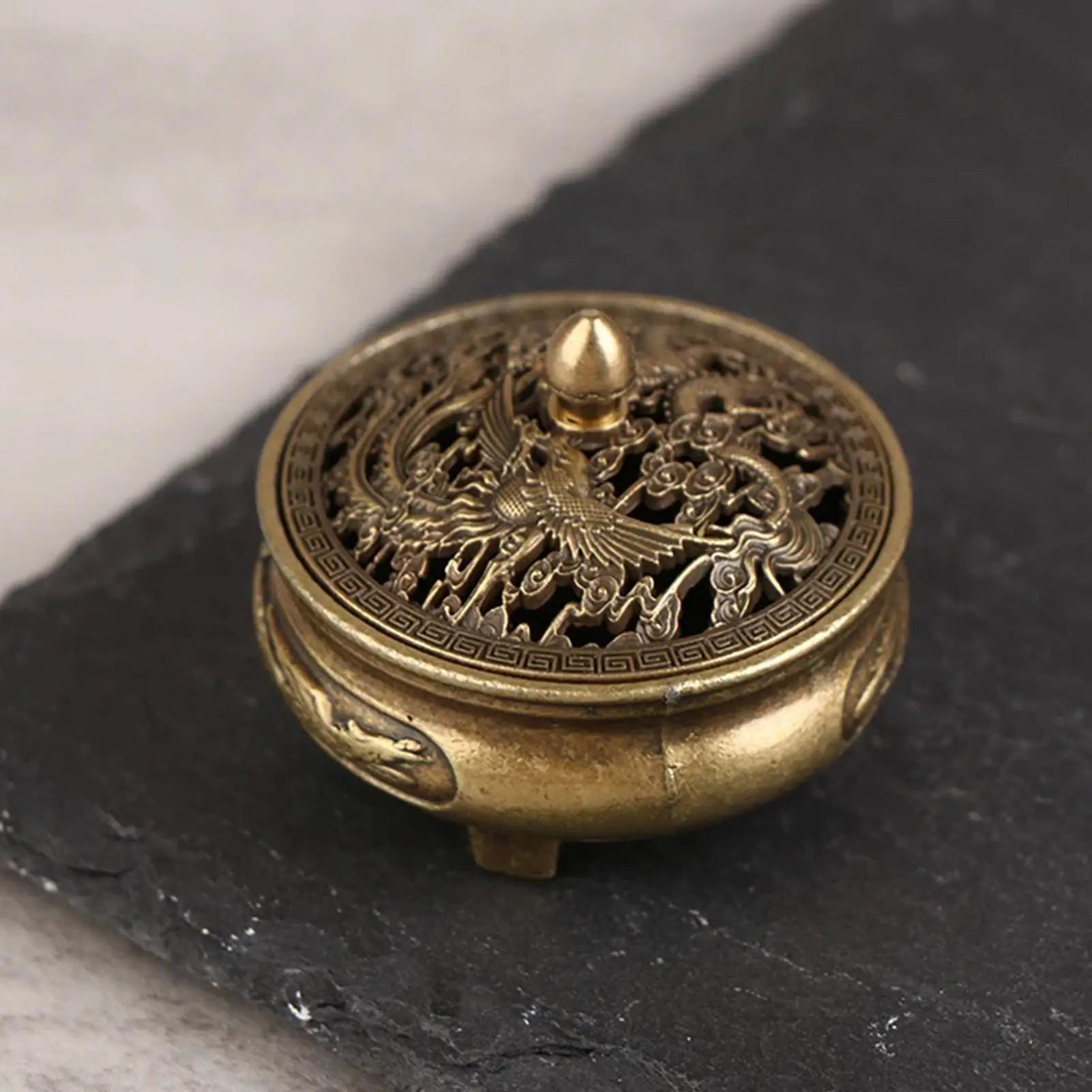 Incense Coil & Cone Burner with Detachable Lid | Desktop Décor