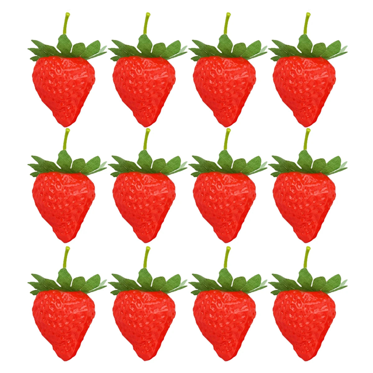 6/12/18PCS Realistic Artificial Strawberries Matte Fake Fruit Kitchen Decor Photography Props Table Centerpiece DIY Craft Oasis Select 12pcs 3.5cm