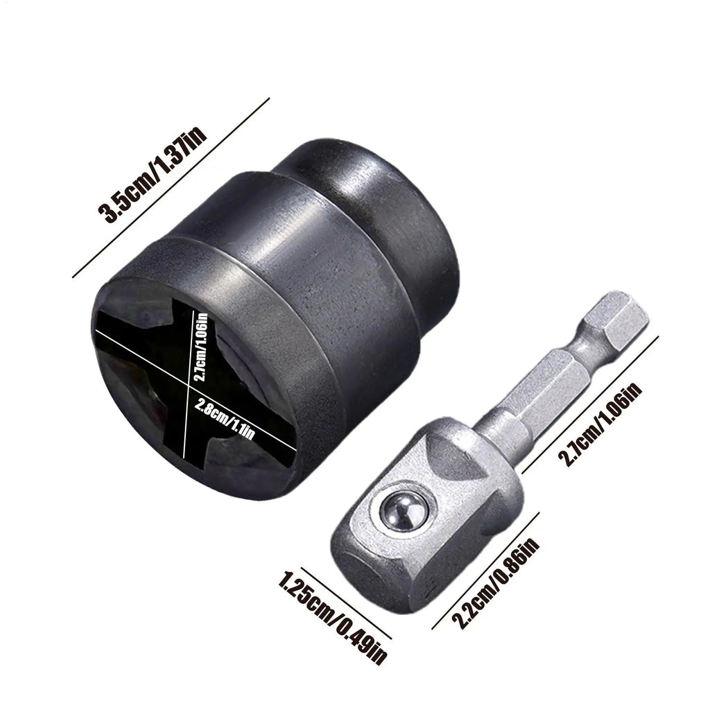 Scissor Jack Drill Adapter Socket Converter for Scissor Car Jack Heavy-Duty Tool Change Converter Rust-Resistant Accessories Oasis Select
