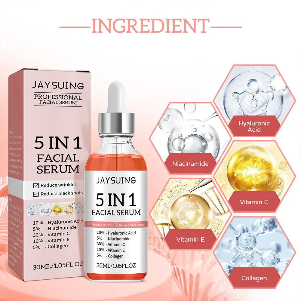 5-in-1 Vitamin C & Hyaluronic Acid Face Serum 30ml Face Serum Oasis Select