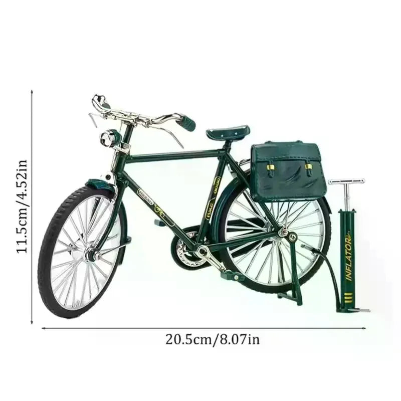 1:10 Diecast Metal Retro Mountain Bike Model with Mini Pump