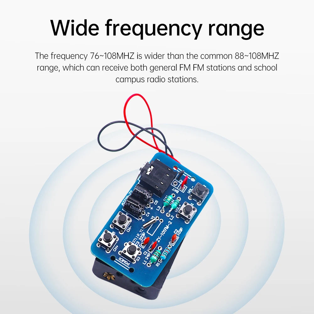 FM Radio DIY Kit 76~108Mhz Radio Receiver Module RDA5807 Radio Module Electronic Production Training Diy Kit Oasis Select