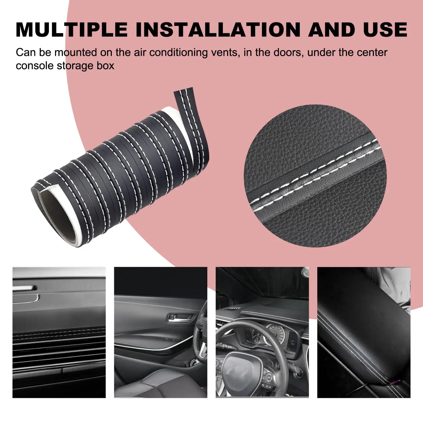 PU Leather Car Trim Strip | DIY Door & Dashboard Decoration