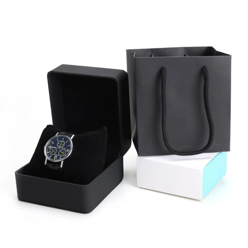 PU Leather Watch Box Rounded Corners Frosted Men'S Watch Storage Box Organizer Jewelry Bracelet Display Gift Packaging Case Oasis Select
