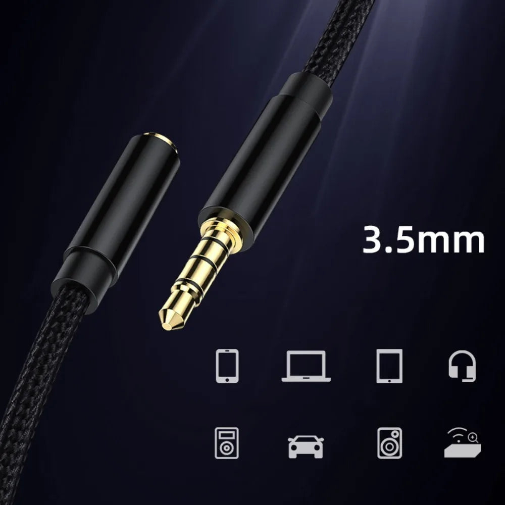 3.5mm Jack AUX Audio Cable For PC Headphones Male to Female HiFi AUX Extension Cable Speaker Extender Cord Oasis Select