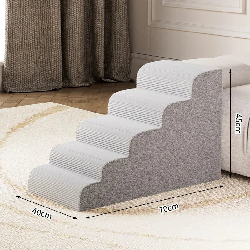 Puppy Stairs Foam Pet Secure Stairs Ramps Non-Slip Ladder dog supplies Pets Protect Older Dog Pet with Joint Pain Sofa Bed Ladde Oasis Select grey L