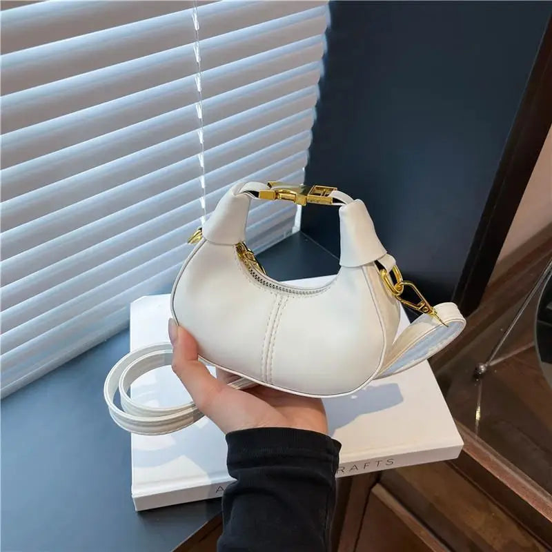 Women's Mini PU Leather Crossbody Bucket Bag | Gold Hardware