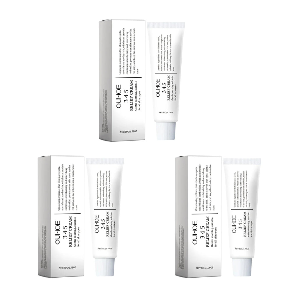 345 Relief Cream – Hydrating, Brightening & Soothing Face Cream Face Moisturizer Cream Oasis Select 3 x 50g Boxed
