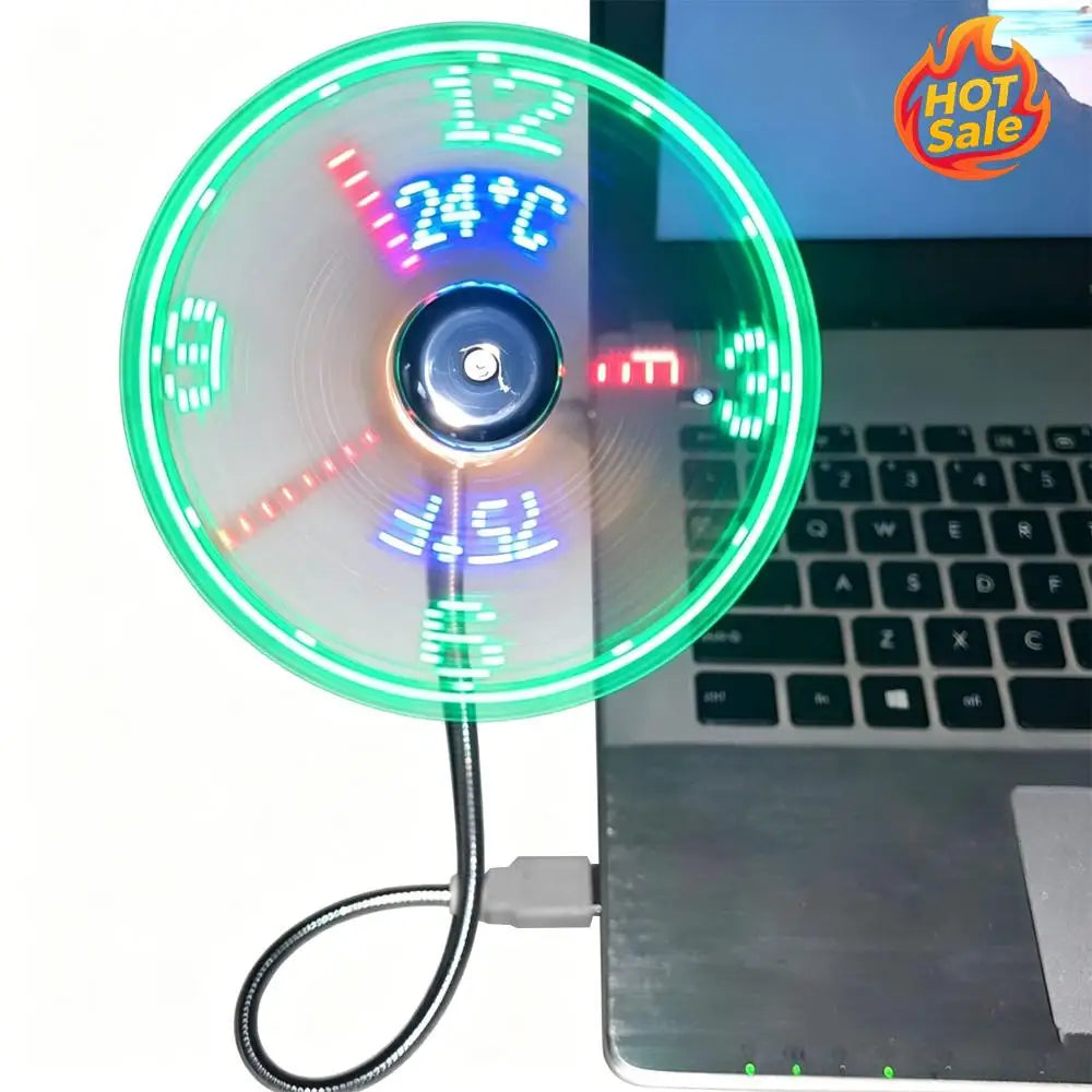 Portable Flexible Cooling Fans Temperature Display Function Creative Mini Fan Mini USB Cooling Fan for PC Laptop Desktop Oasis Select