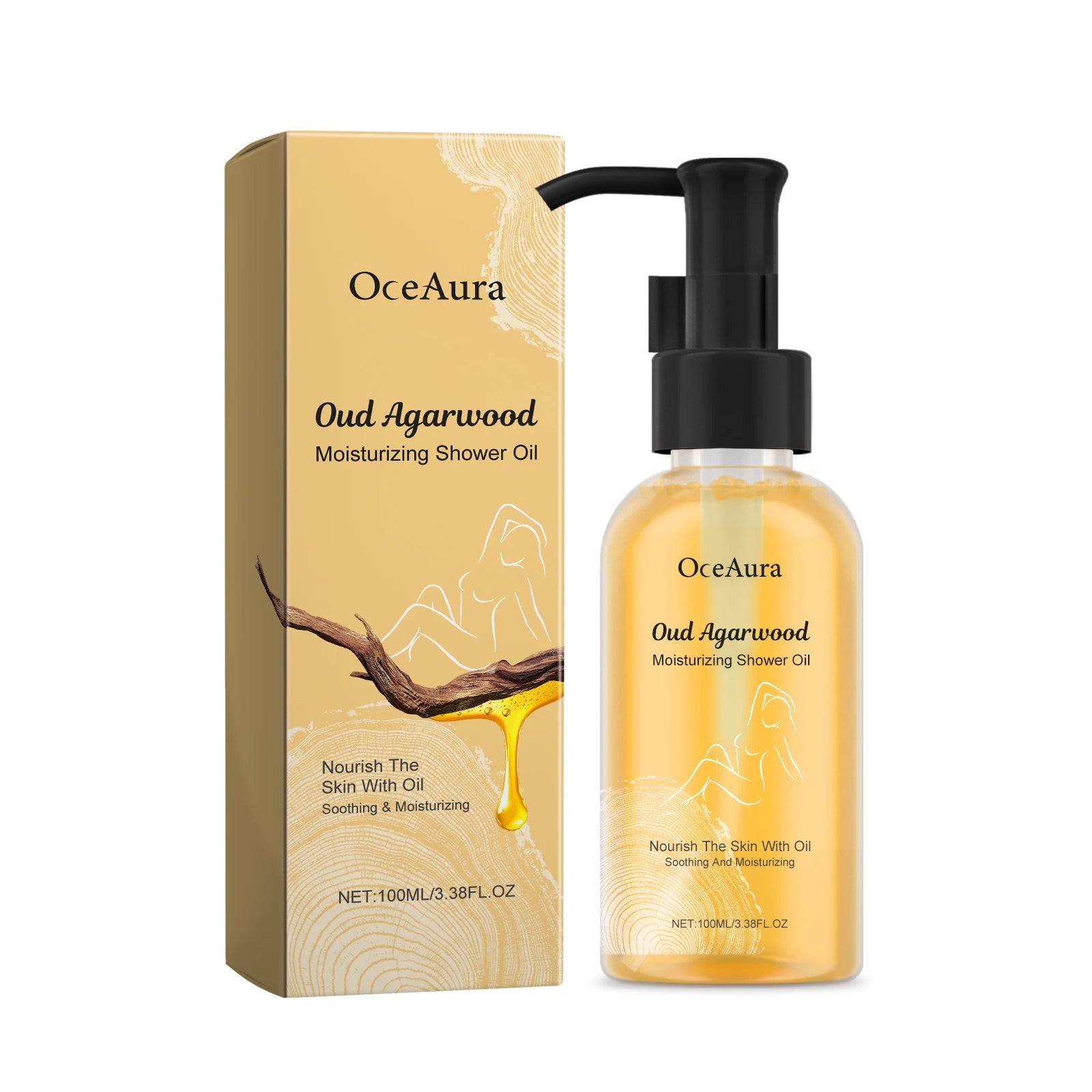OceAura Exfoliating Body Shower Oil – Ebony Fragrance 100ml