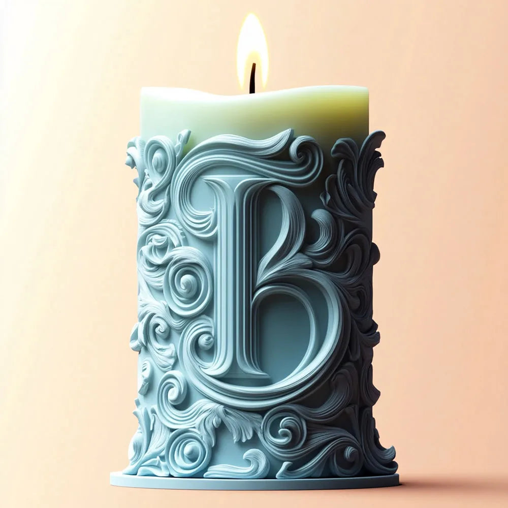 3D Letter Relief Cylindrical Candle Silicone Mold Creative Artistic Design Relief Resin Mould DIY Craft Home Decor Oasis Select
