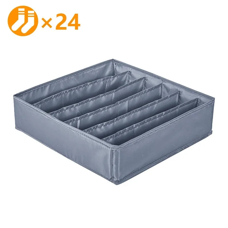 Sports Bra Underwear Organizer Storage Box Panties Socks Storage Boxes Wardrobe Clothes Organizer Cabinet Drawers Separator Box Oasis Select 6grids-light gray