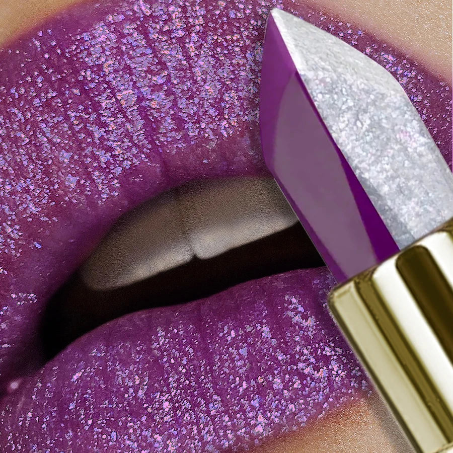 KAFURUX Purple Glitter Two-Tone Lipstick | Long-Lasting Tint