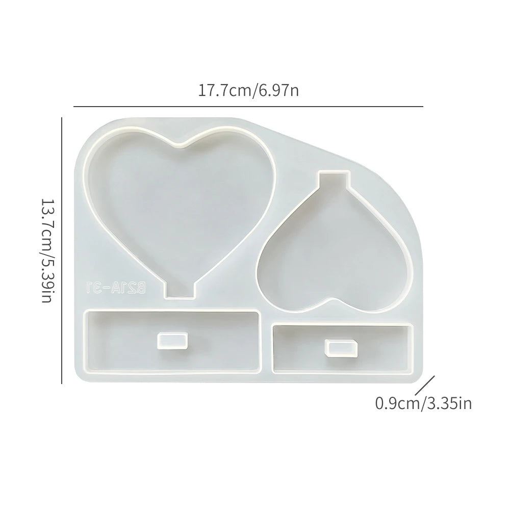 Diy Epoxy Photo Frame Silicone Mold Love Shell Shape Valentine's Day Gift Desktop Decoration Abrasive Tools Oasis Select A