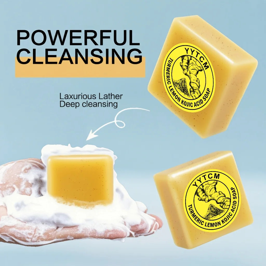 Granular Scrub Soap, Turmeric Lemon Kojic Acid Soap, Exfoliating Soap, Facial and Body Cleansing Soap 65G/Piece-1 Piece Oasis Select