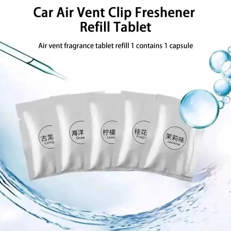5/10/15pcs Air Freshener Tablets Refill Solid Perfume Aromatherapy Tablets Car Air Vent Fragrances Flavor Diffuser Car Interior Oasis Select