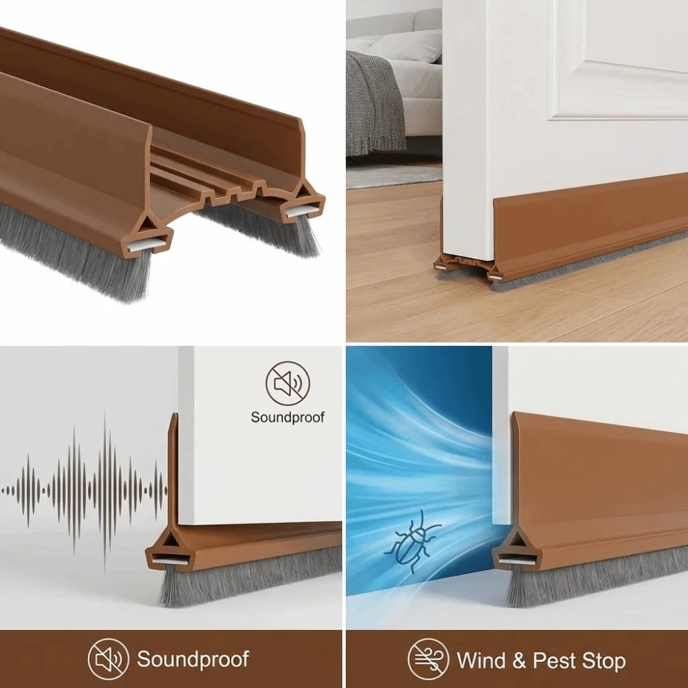 With Brushes Door Draft Stopper 96cm Soundproof Weather Stripping Door Seal Insect Prevention Dustproof Design Door Sweep Oasis Select