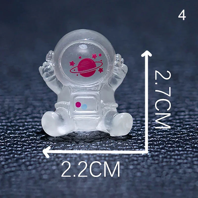 Cartoon Luminous Astronaut Ornament Mini Glow Animal Ornaments Micro Garden Landscape DIY Car Ornaments Decorations Toys Oasis Select 4