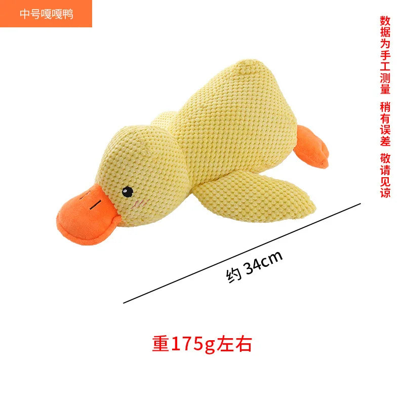 Bite-Resistant Yellow Quack Duck Plush Pet Toy | Baby-Like Sound & Teeth Grinding Design for Dogs & Cats Dog Toys Oasis Select Middle Duck