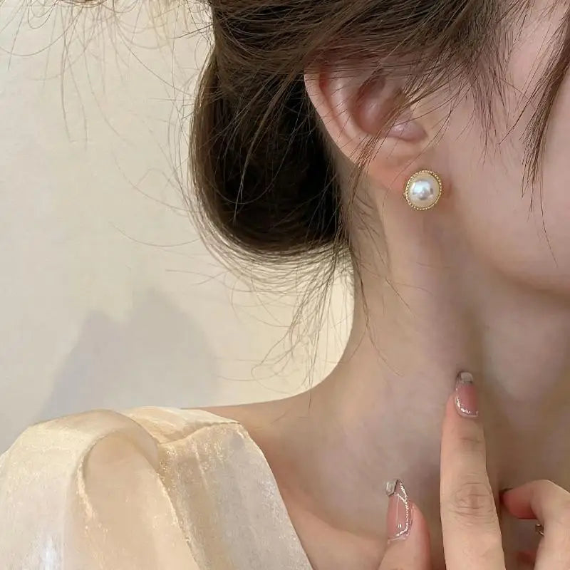 2Pcs Vintage Gold Geometric Faux Pearl Earrings, Designer Wedding Bridal Jewelry Gift for Women Oasis Select