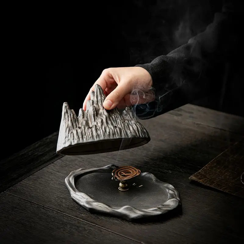 Zen Mountain Creative Ceramic Home Aroma Burner Sandalwood Incense Supplies Tea Ceremony Ornament Incense Burner Oasis Select