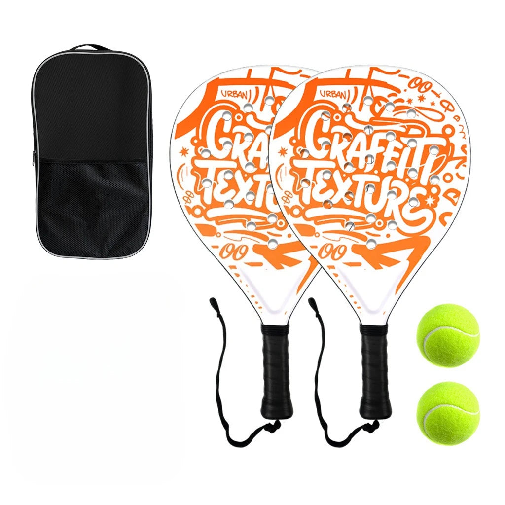 Padel Tennis Rackets beach tennis racket EVA Memory Flex Foam Core Lightweight Outdoor Sports Men and Women Racket Oasis Select White Orange 2pack