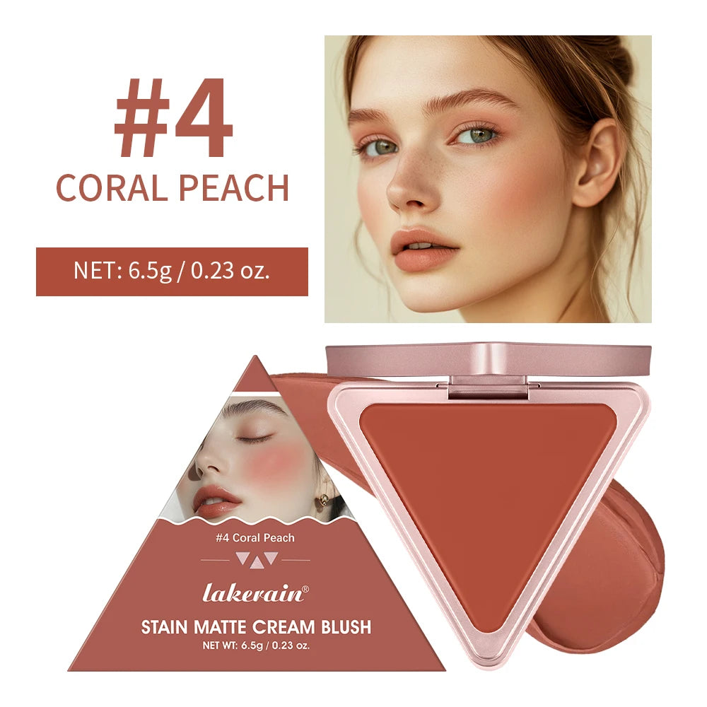 Higher Standard Satin Matte Cream Blush Long-Lasting Makeup Blush Brightening Low Saturation Shrinking and Expanding Natural Oasis Select 4 coral peach