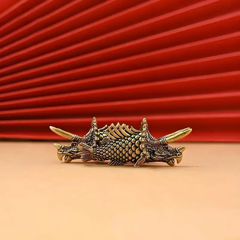 Retro Brass Fish Figurines Lucky Animal Statue Mini Home Decor Desk Ornament Tea Pet Cute Gift Animal Figurines Oasis Select