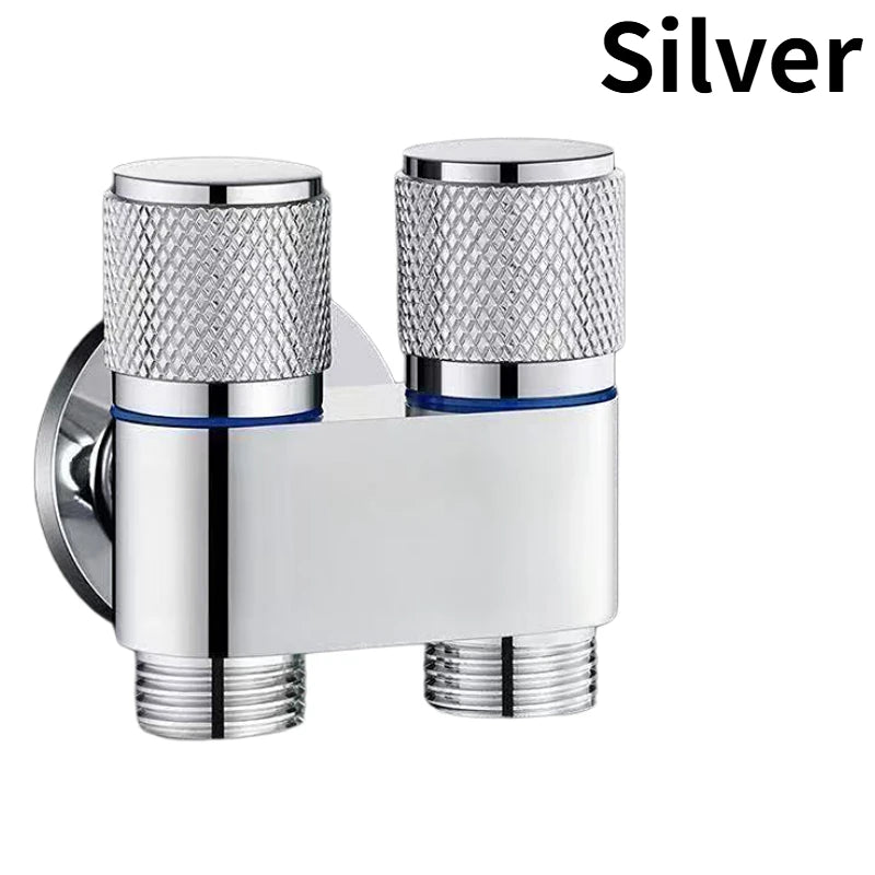 G1/2 1 In Two Out Double Control Washing Machine Faucet Toilet Triangle Valve Kitchen badSink Bathroom Basin Faucet Accessories Oasis Select Grey