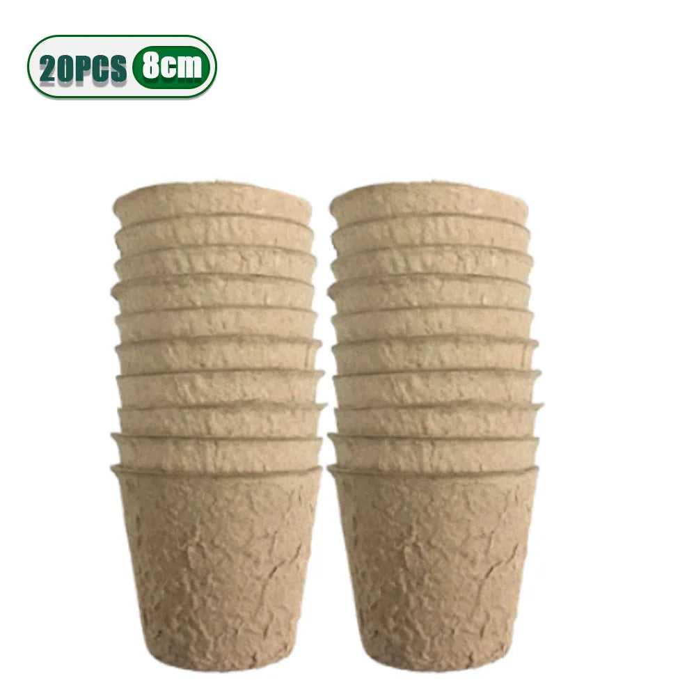 20-200PCS 3.15 Inch Peat Pots for Seedling Outdoor Garden Germination Nursery Pots Pulp Biodegradable Seed Starter Pots Kits Oasis Select 8CM-20PCS