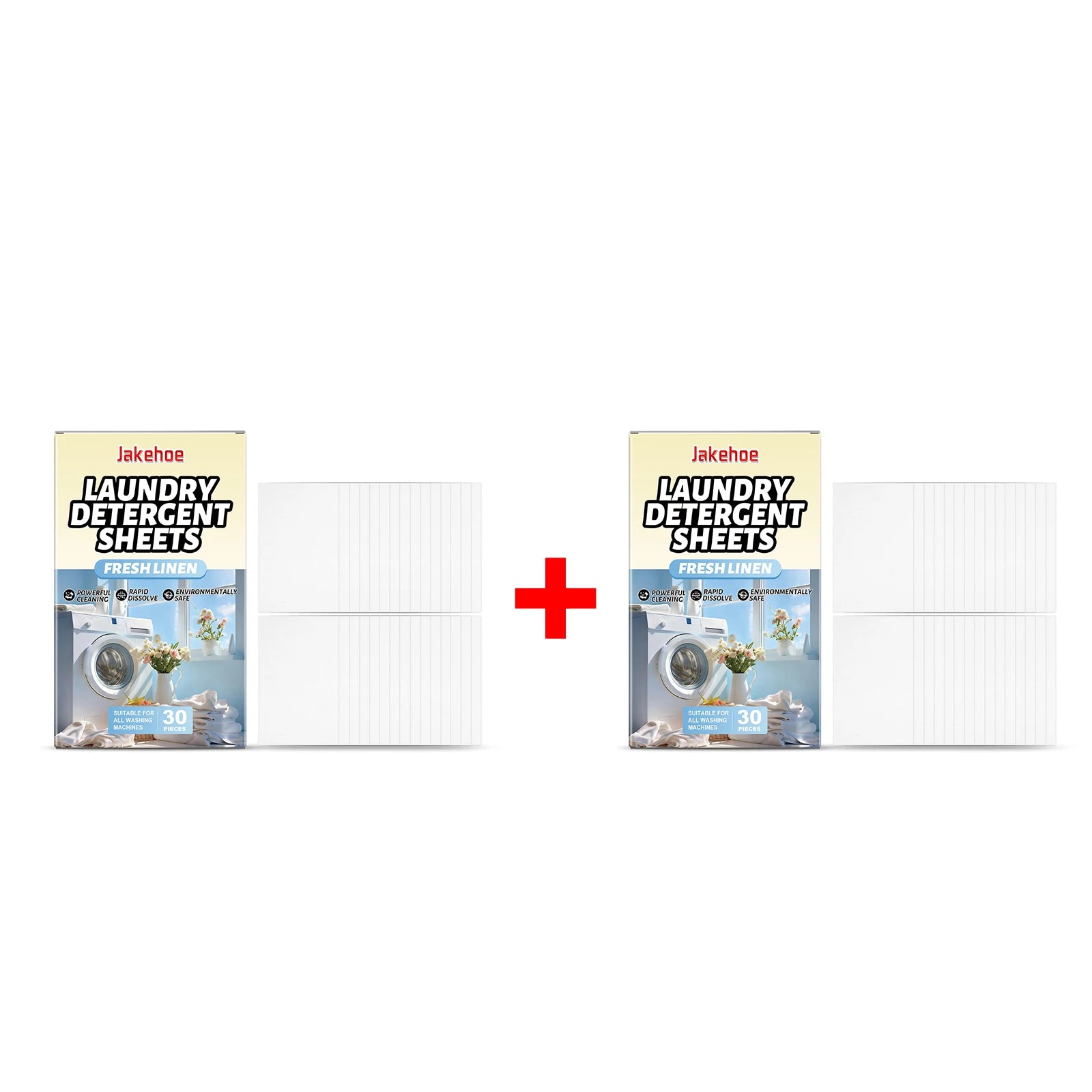 Laundry Detergent Sheets for Clothing Stain Removal Powerful Cleaning Fresh Linen Scent Suitable for All Washing Machines Oasis Select 2 X 30pcs boxed