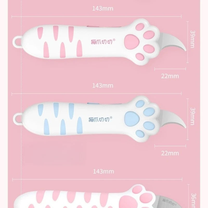 Mini Portable Cat Claw Utility Knife Creative Hand Account Decor Paper Cutting Tools Art Supplies Cute Cat Paw Sharp Box Cutters Oasis Select