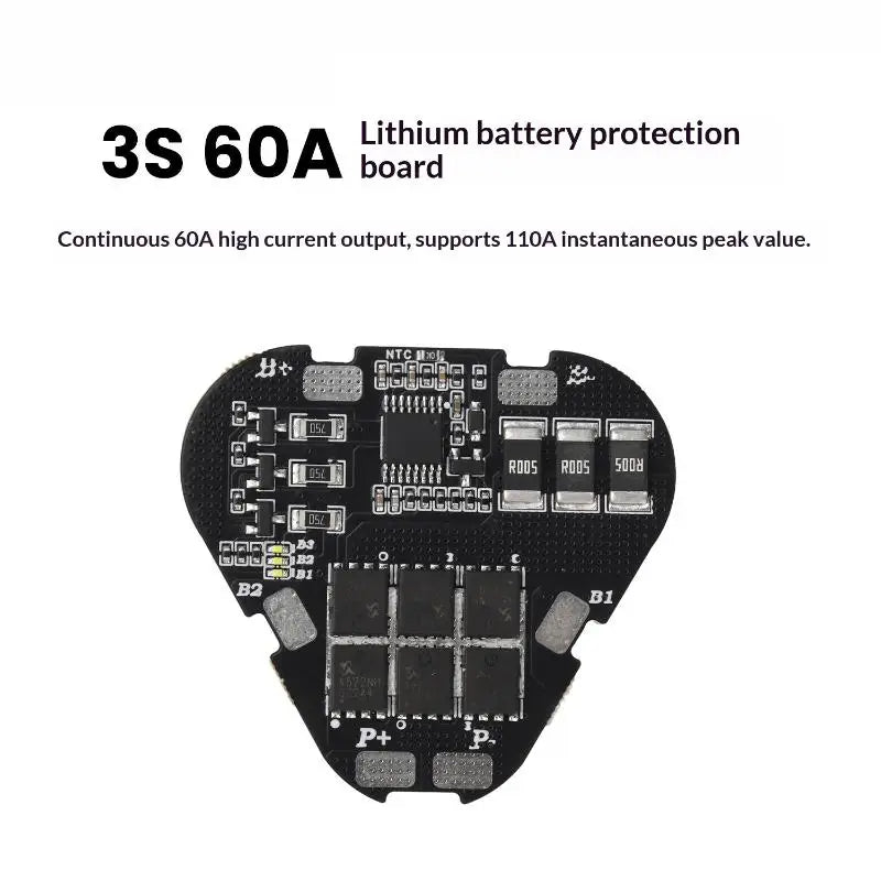 3S 60A BMS 11.1V Lithium Battery Protection Board With Balance Charge Discharge Protection For 18650 Battery Pack Oasis Select