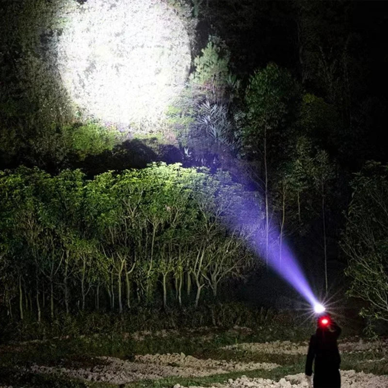 Outdoor Night Fishing Induction Head Light High Power Head Light Telescopic Focus Spotlight Head-Mounted Head Light Lamp Oasis Select