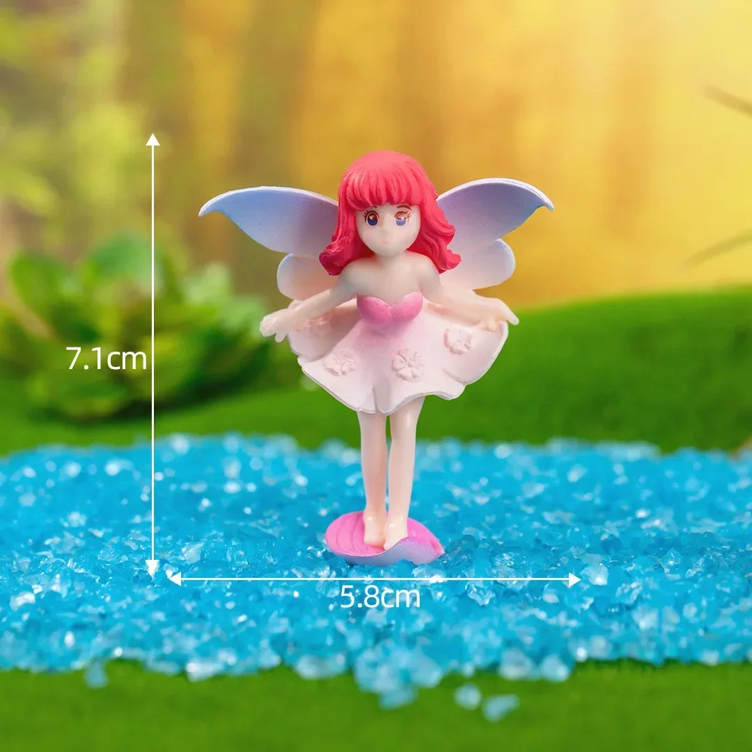 Resin Cute Whispering Fairy Ornaments DIY Keychain Miniature Landscape Accessories Home Desktop Car Interior Decoration Oasis Select D