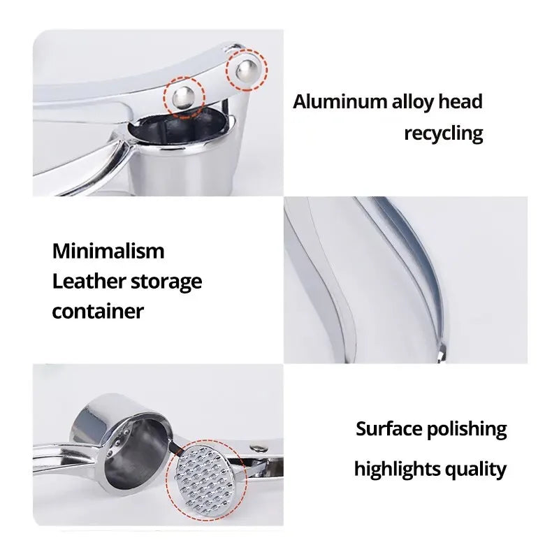 New Silvery Stainless Steel Garlic Masher Kitchen Vegetable Cooking Extruder Manual Ginger Grinder And Tool Kitchen Accessories Oasis Select